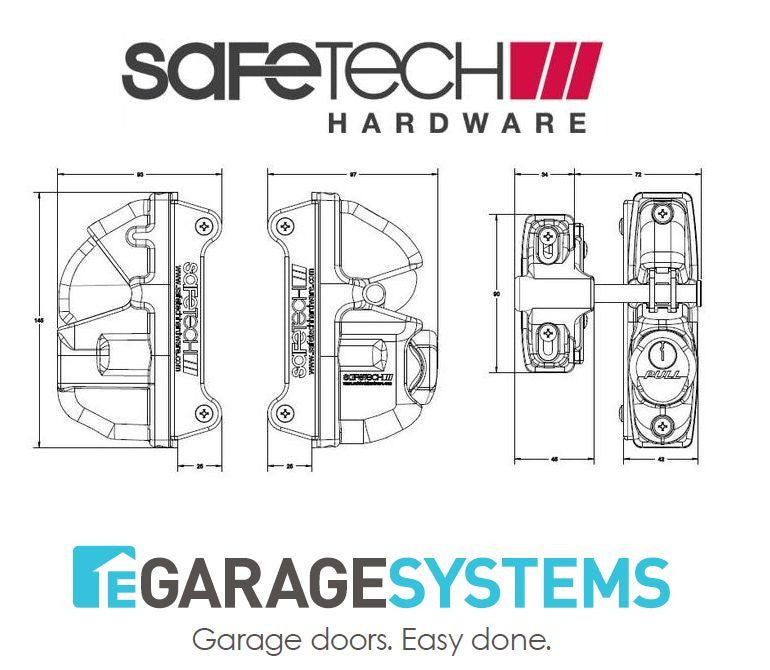 Safetech Gravity Double Sided Pedestrian Gate Latch SLIM Black Keyed - SLV-Viper-X2