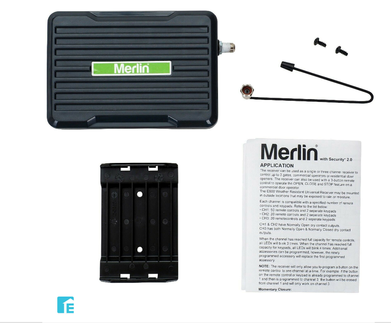 Merlin E860 Weather Resist Outdoor Security 2.0 Receiver