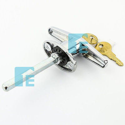 T Handle Lock & Keys Suits Tilt & Sectional Garage Doors Lock Chrome Small