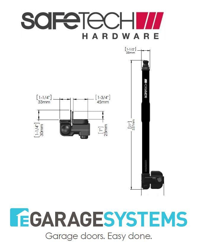 Safetech Magnetic Top Pull Latch & Adjustable Tension Hinge Black - SL-50TRI-G90