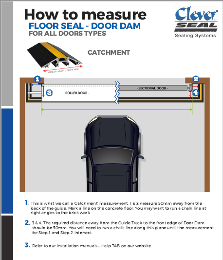 Garage Door Dam Floor Threshold Seal in Black To Suit 4500MM length Garage Door Seal