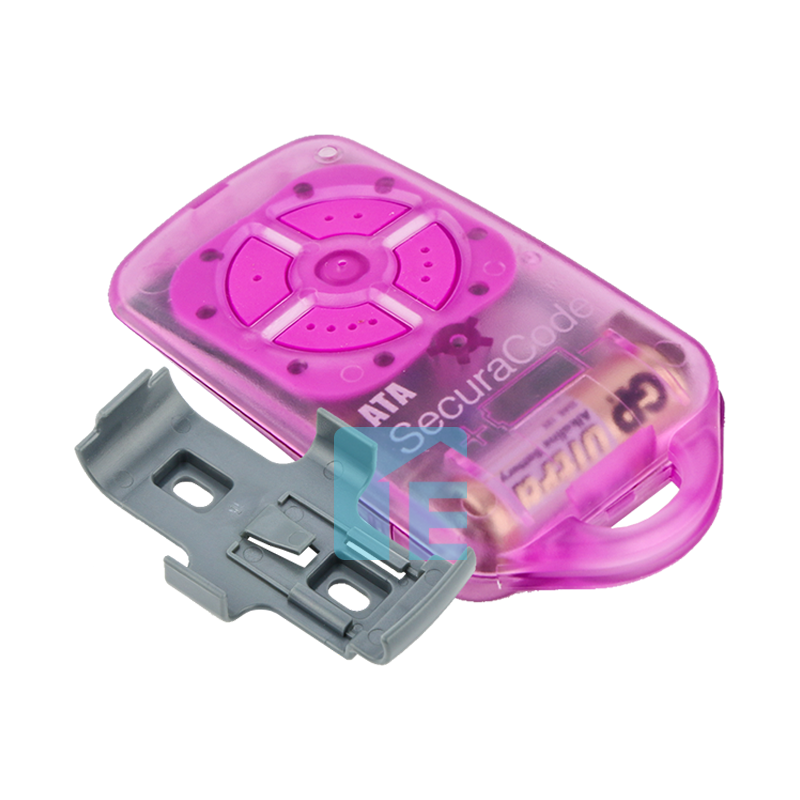 ATA PTX4 Securacode Garage Door Pink Remote Transmitter, Holder & Visor Clip