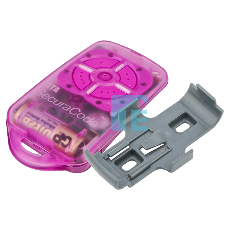 ATA PTX4 Securacode Garage Door Pink Remote Transmitter, Holder & Visor Clip