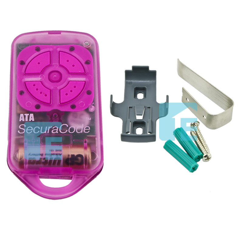 ATA PTX4 Securacode Garage Door Pink Remote Transmitter, Holder & Visor Clip