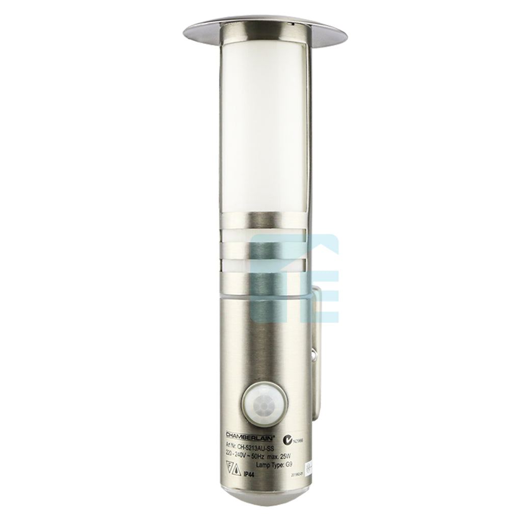 Chamberlian Stainless Steel Sensor Light With LED Accent Lighting & Integrated 140° Sensor